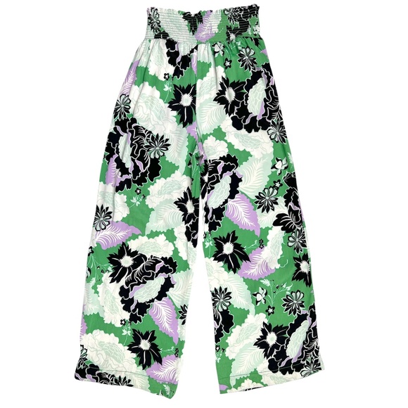 Anthropologie Maeve The Saria Smocked Floral Wide Leg Pants Size XS - Picture 9 of 12